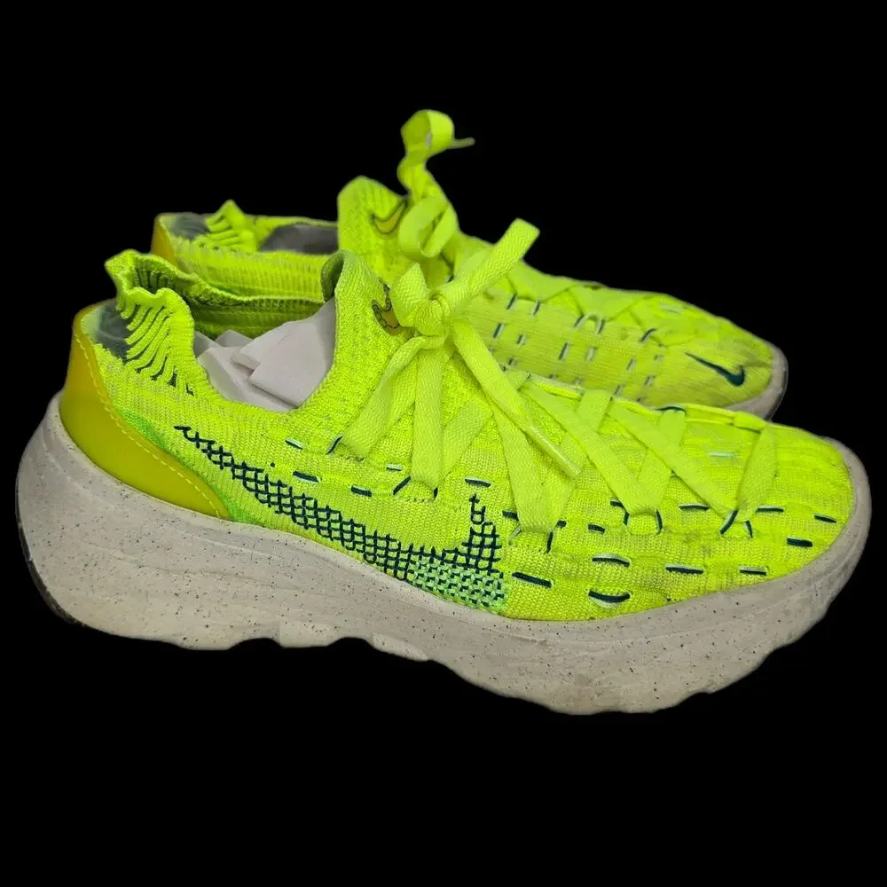 Nike Space‎ Hippie 04 Lemon Twist Sneakers Neon Yellow Kicks Women's Size 7 Cool